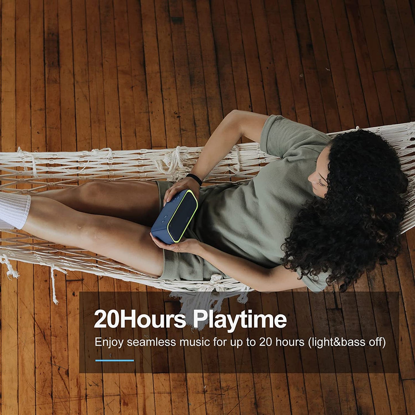 Bluetooth Speaker, Soundbox Pro Wireless Speaker with 20W Stereo Sound, Active Extra Bass, Bluetooth5.0, IPX6 Waterproof, Wireless Stereo Pairing, Multi-Colors Lights, 20Hrs Playtime -Blue