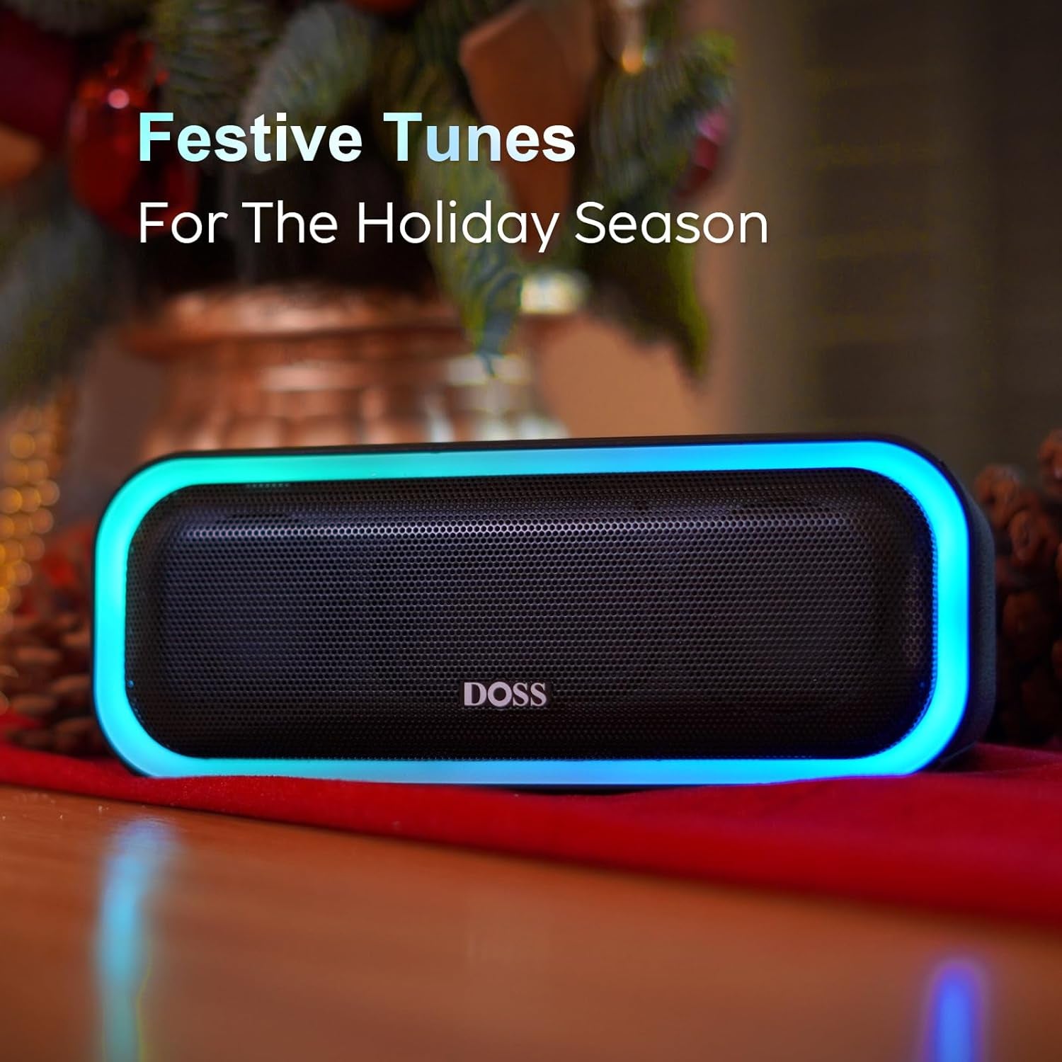 Bluetooth Speaker, Soundbox Pro Wireless Speaker with 20W Stereo Sound, Active Extra Bass, Bluetooth5.0, IPX6 Waterproof, Wireless Stereo Pairing, Multi-Colors Lights, 20Hrs Playtime -Blue