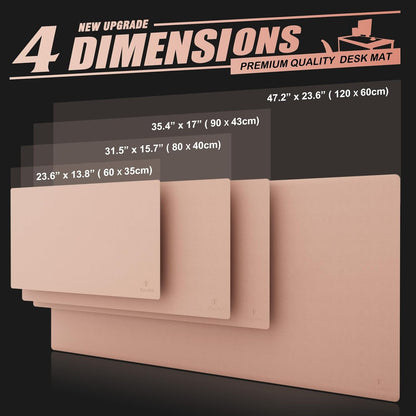Desk Mat, Mouse Pad, Desk Pad, Waterproof Desk Mat for Desktop, Leather Desk Pad for Keyboard and Mouse, Desk Pad Protector for Office and Home (Pink, 31.5" X 15.7")