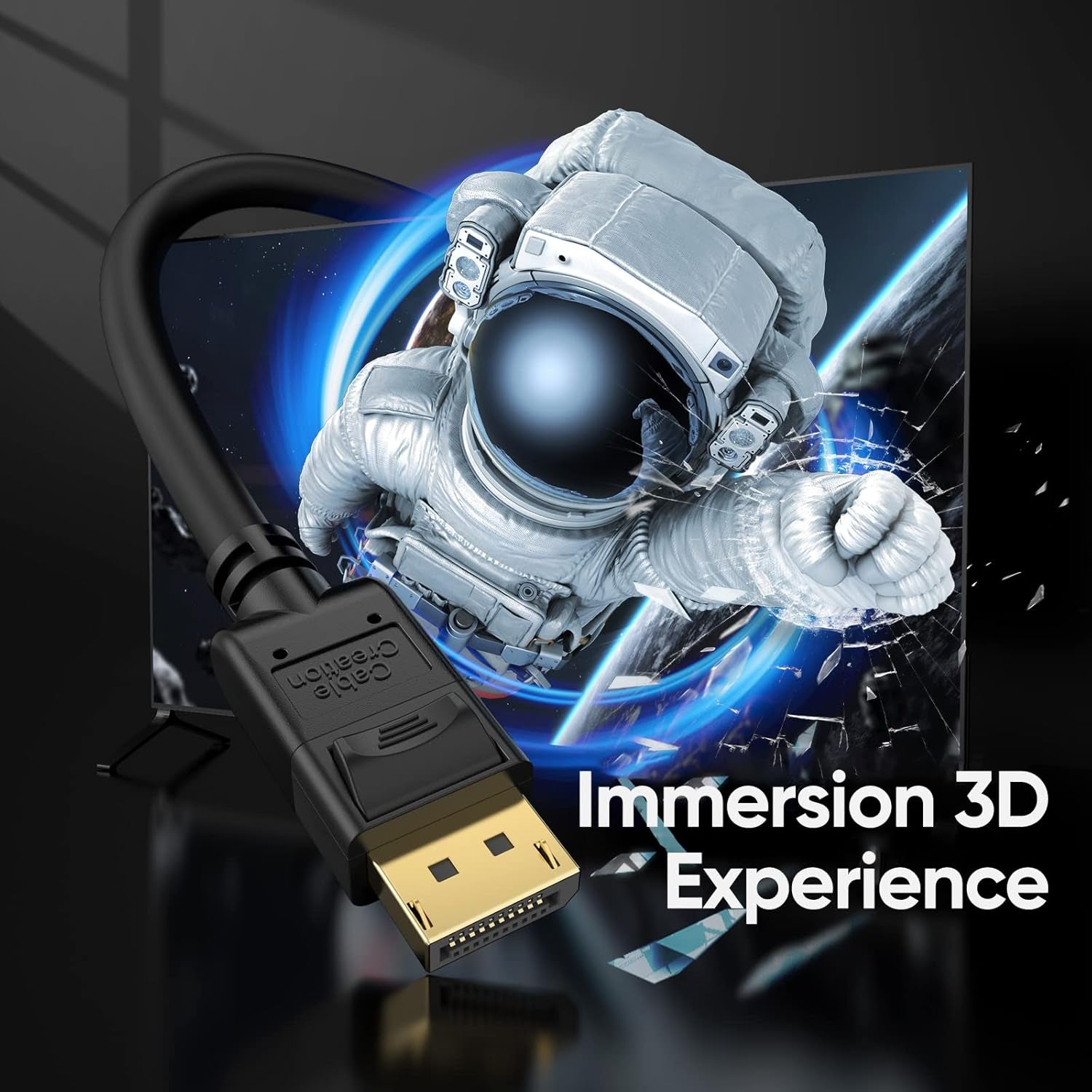 Displayport Cable [10Ft/3M], 4K DP Cable 1.2 Male to Male Support 4K@60Hz, 2K@144Hz Compatible with Computer, Desktop, Laptop, PC, Monitor, Projector,2Pack/Black