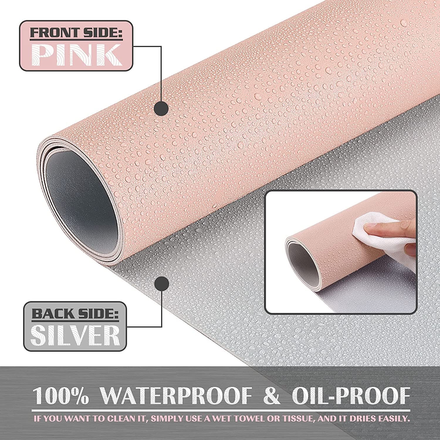 Desk Mat, Mouse Pad, Desk Pad, Waterproof Desk Mat for Desktop, Leather Desk Pad for Keyboard and Mouse, Desk Pad Protector for Office and Home (Pink, 31.5" X 15.7")